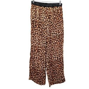 PRETTYLITTLETHING Leopard Animal All-Over Print Elasticized Waist Pants Sz 6 (S)